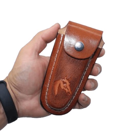 Bainha Couro P/ Canivete Estilo Country Cawboy Barretos 13cm