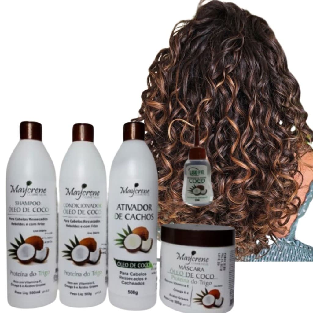 Kit Shampoo Capilar Coco Cabelos Cacheados - A pronta entrega