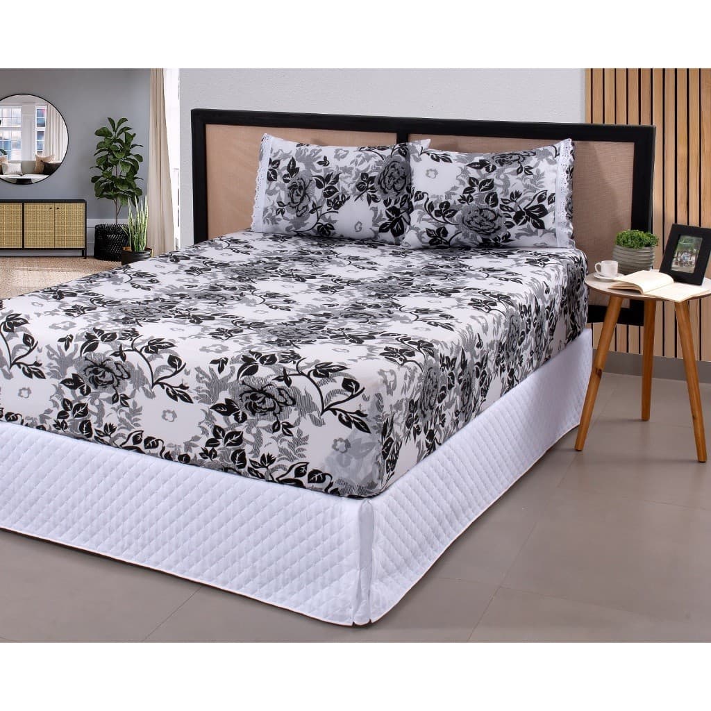 Jogo de Cama QUEEN 3 Peças-Com Elastico-Lençol de Cama Sortidas