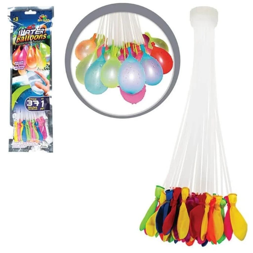Kit com 111 Balões de Água Art Brink em Látex Resistente com Adaptador para Diversão Infantil e Festas ao Ar Livre