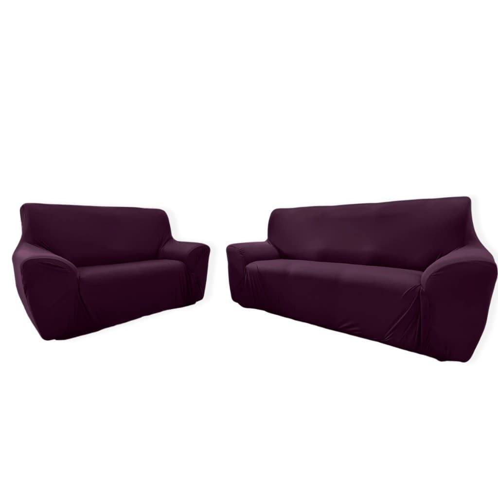 Capa de Sofá Coladinha Kit 2 e 3 Lugares Vinho