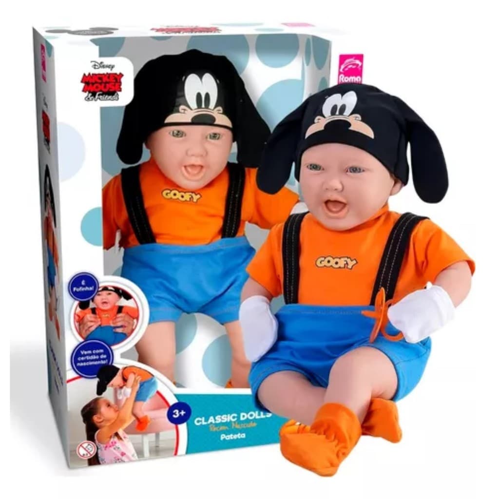 Boneco Neném Recém Nascido Pateta Clássico Disney 5165