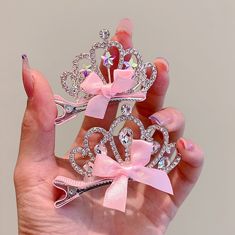Novo 3D Coroa Hairpin Crianças Headwear Bebê Menina Princesa Grampo De Cabelo Acessórios Strass Cocar Presentes