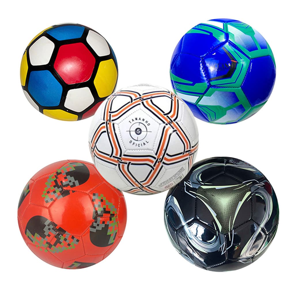 Kit 5 Bolas de Campo de Futebol Social Sortido