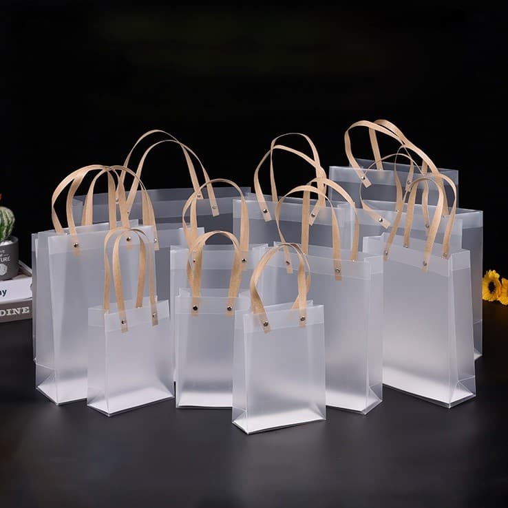 Kit 12 unid  Sacolas De Plástico Transparente Fosco para Embrulhar Doces e Presentes