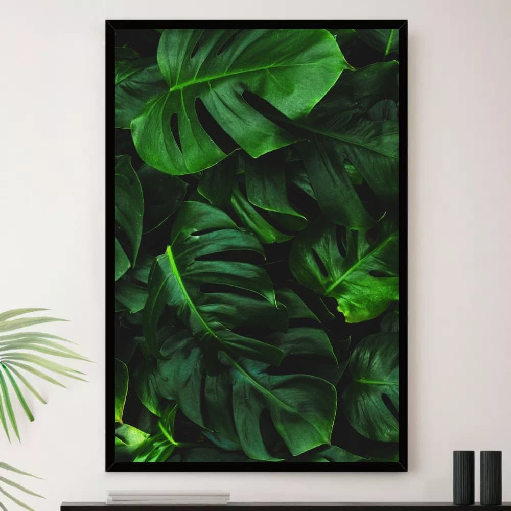 Quadro Folhagem Folhas Natureza Decorativo A4 23x33cm