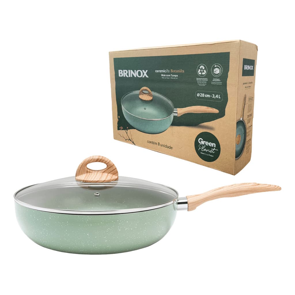 Panela Frigideira Wok Cooktop Fogão Indução Antiaderente
