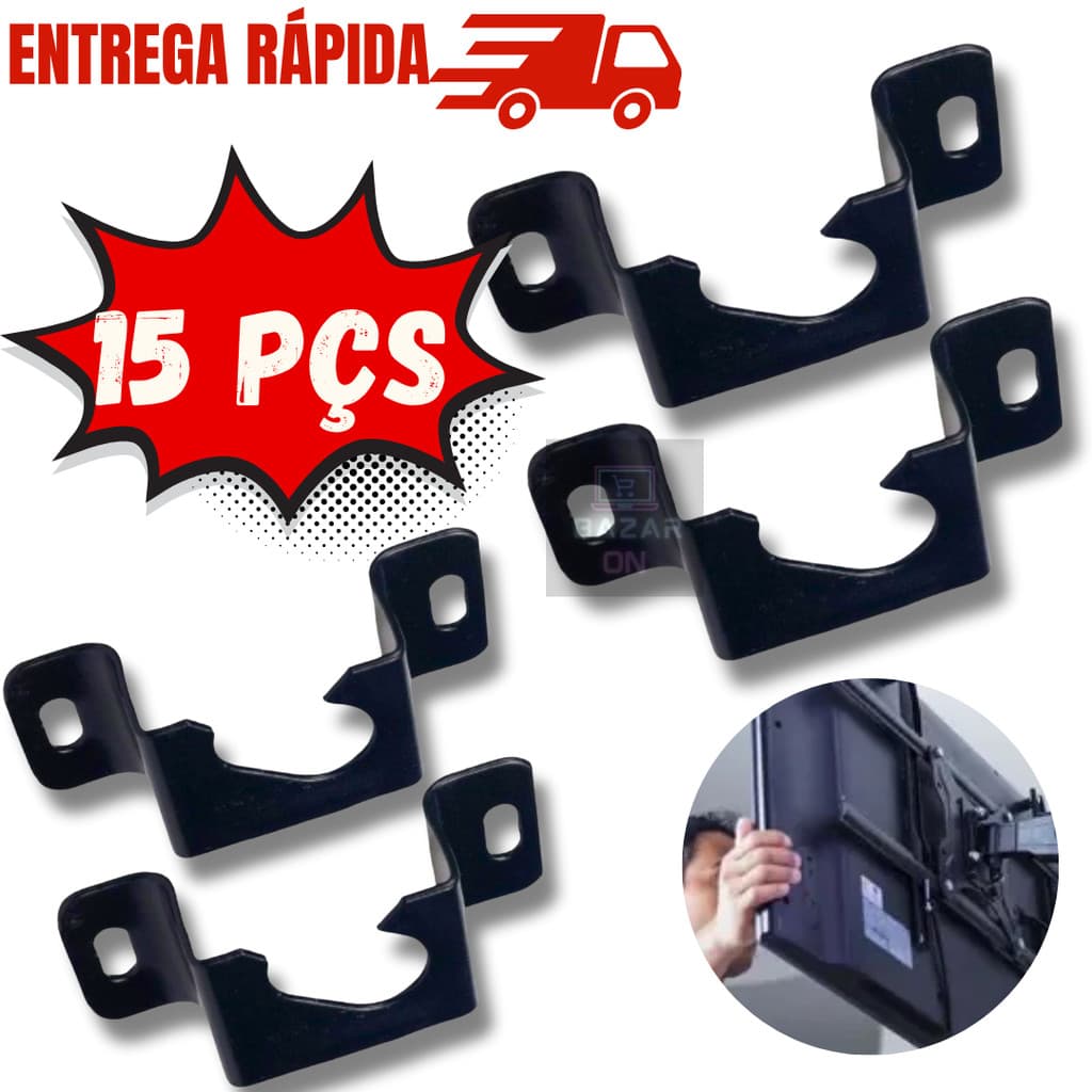 Kit 15 Suportes Fixo Universal Parede Tv 14" à 85" até 80Kg Televisão Smart Plasma Lcd Led 4K Hack