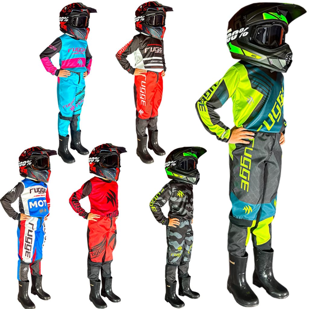 Roupa Motocross Conjunto Infantil Farda Trilha Off-road Cross Rugge