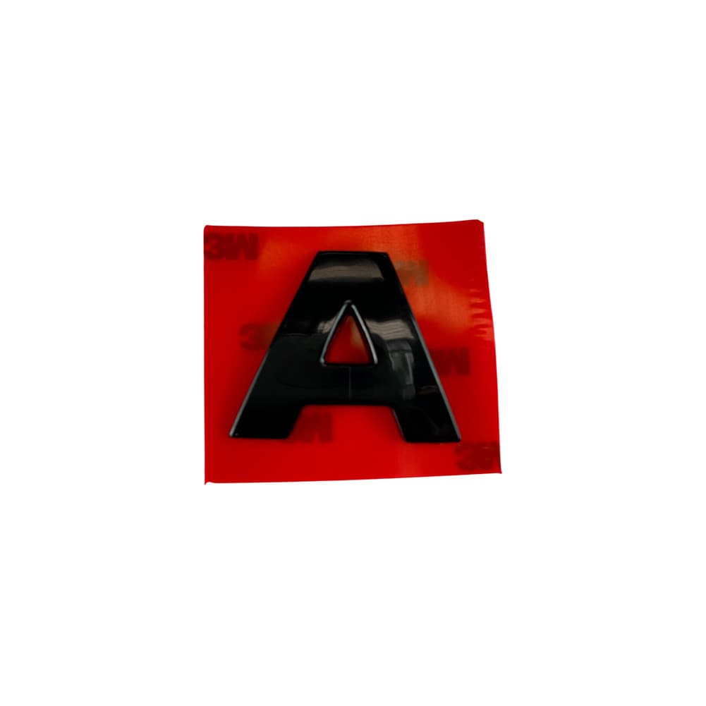 Letra A Avulsa Black Piano Emblema Adesivo Logo Dupla Face