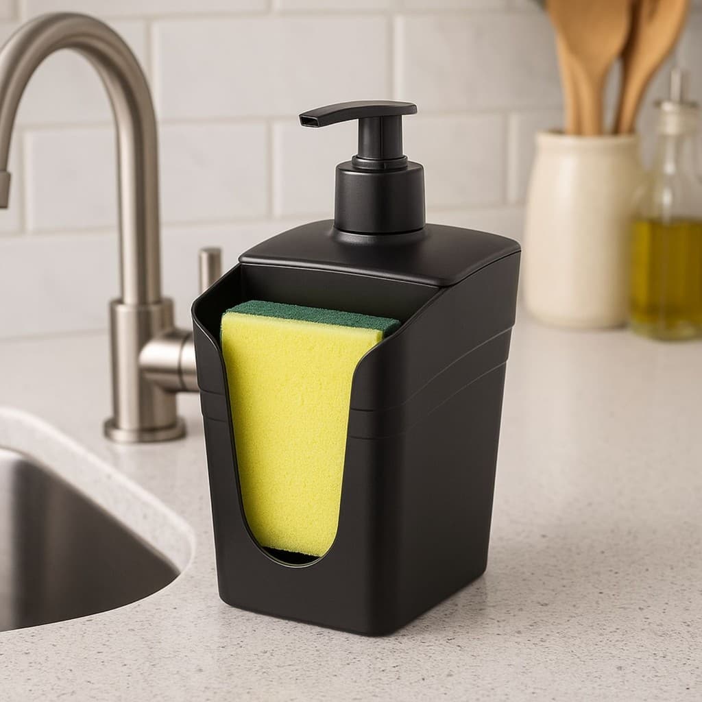 Dispenser De Detergente Porta Esponja Bucha, com Bico Dosador 500 ML - LP House