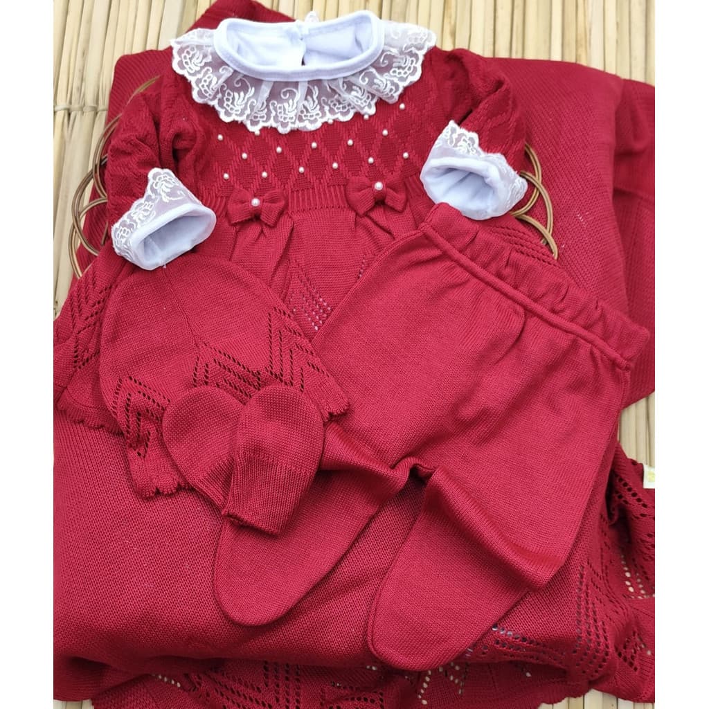 Kit Saída De Maternidade Em Tricô Menina Completa