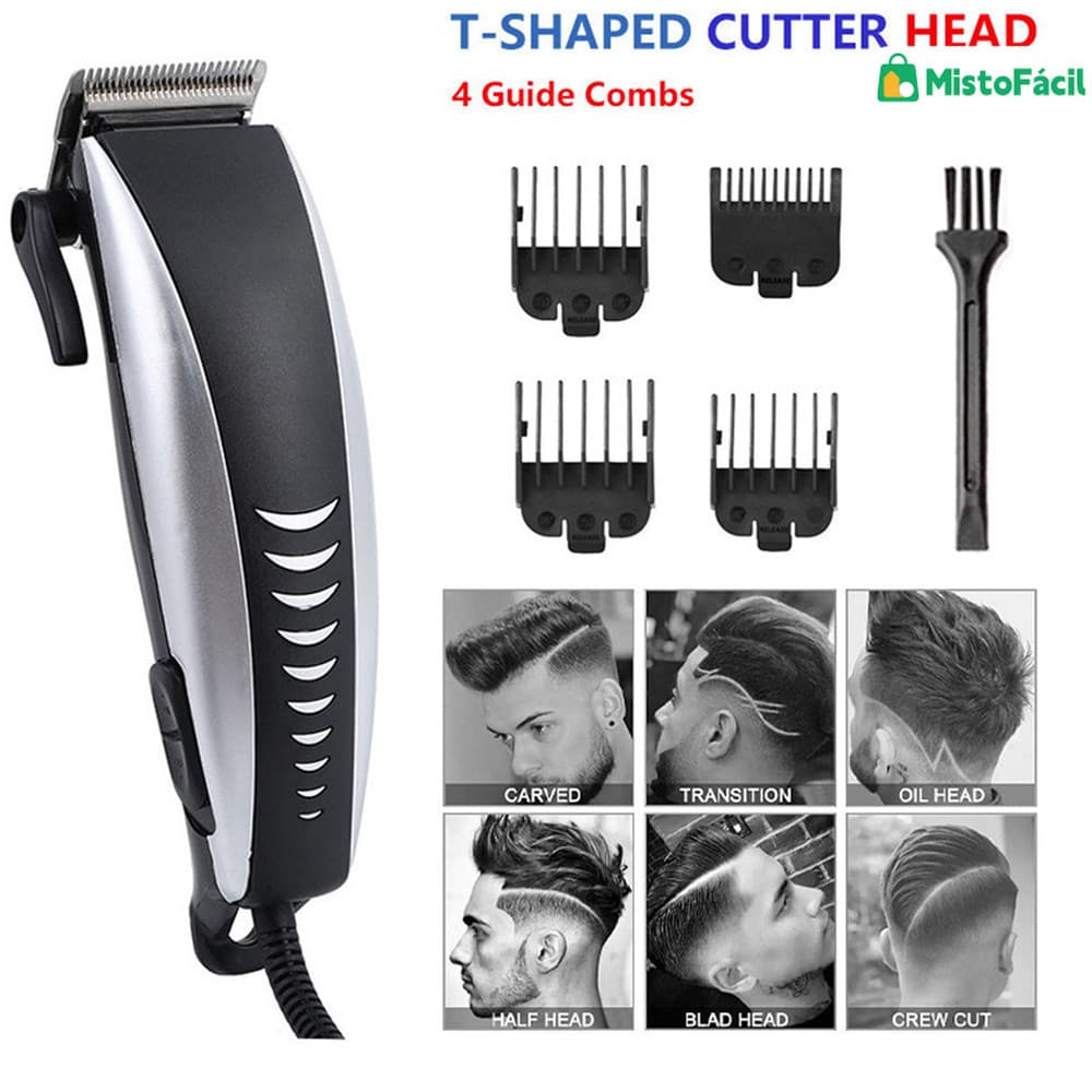 Corte de cabelo barbear aparador profissional barba rosto 9 peças elétrico 110V