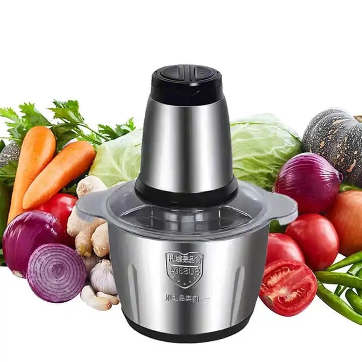 Picador De Alimentos Moedor Elétrico Triturador Potente Carne Legumes Temperos Inox 110v/220v