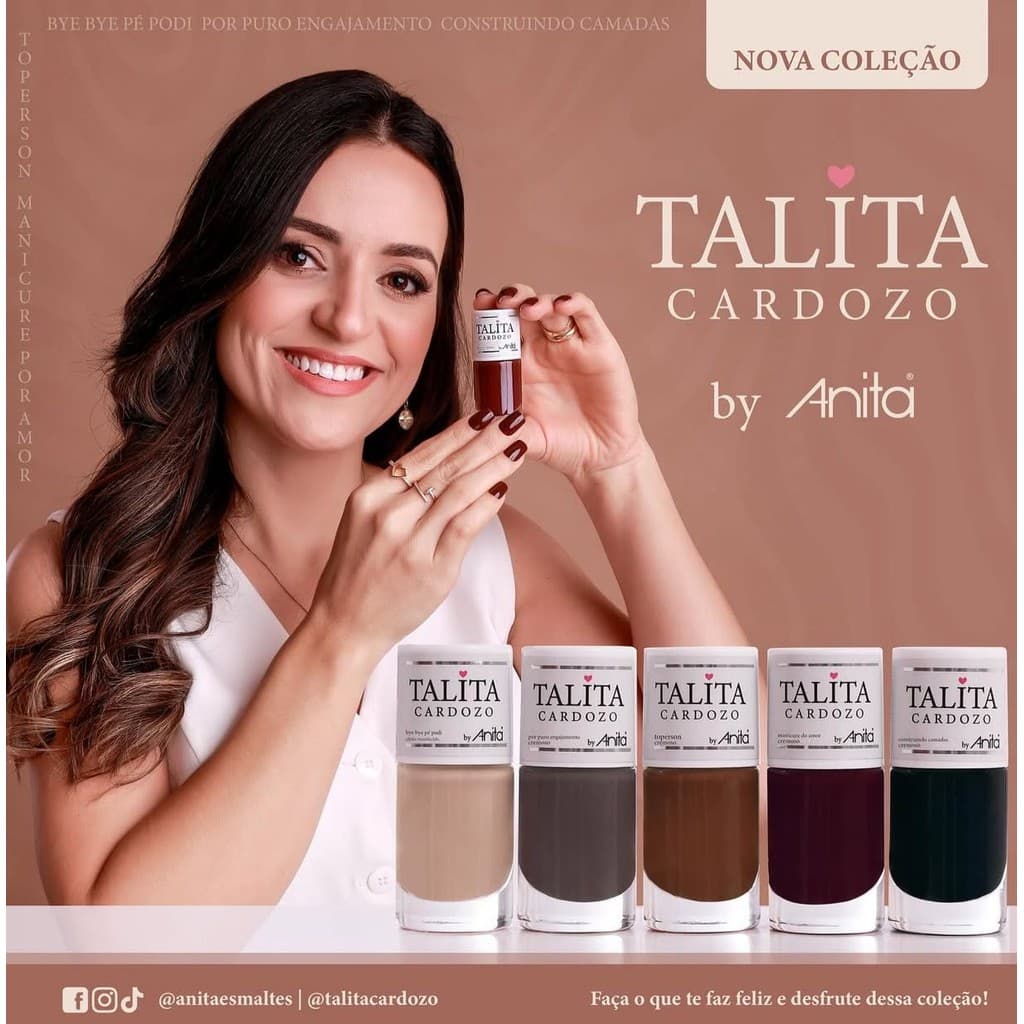 Kit 5 Esmaltes Lançamento Coleção Talita Cardoso Anita Unhas Manicure