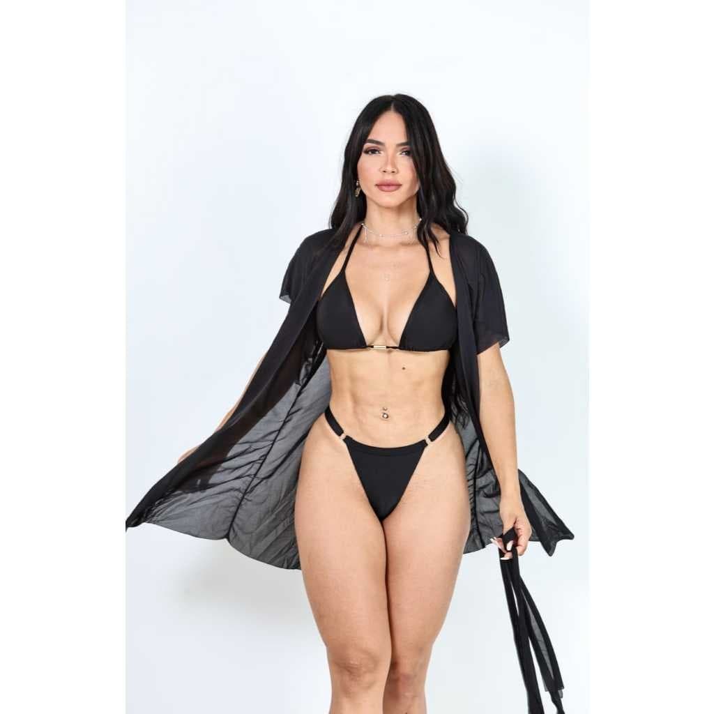 Kimono Saida De Praia Curto Verão Linda Fashion Top Praia Foto 2025