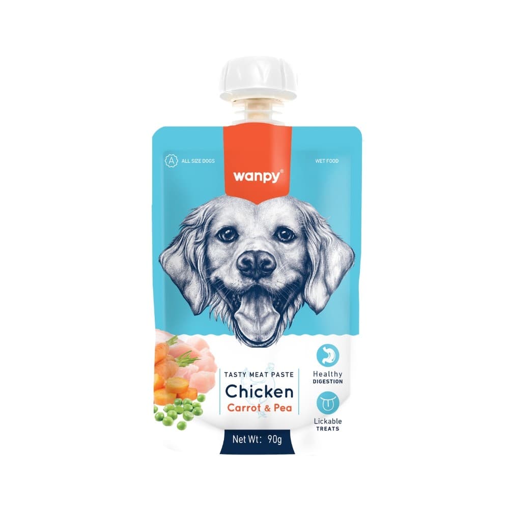 Creamy Sachê de Frango, Cenoura e Ervilha para Cães 90gr - Wanpy
