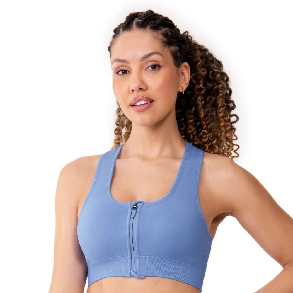 Top Fitness com Zíper e Bojo Removível sem Costura Zee Rucci