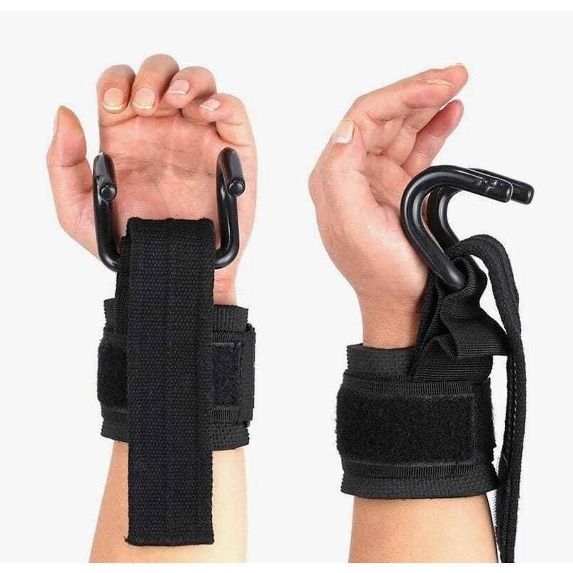 Luva de Academia com Munhequeira de Pulso e Gancho Grip para Musculação
