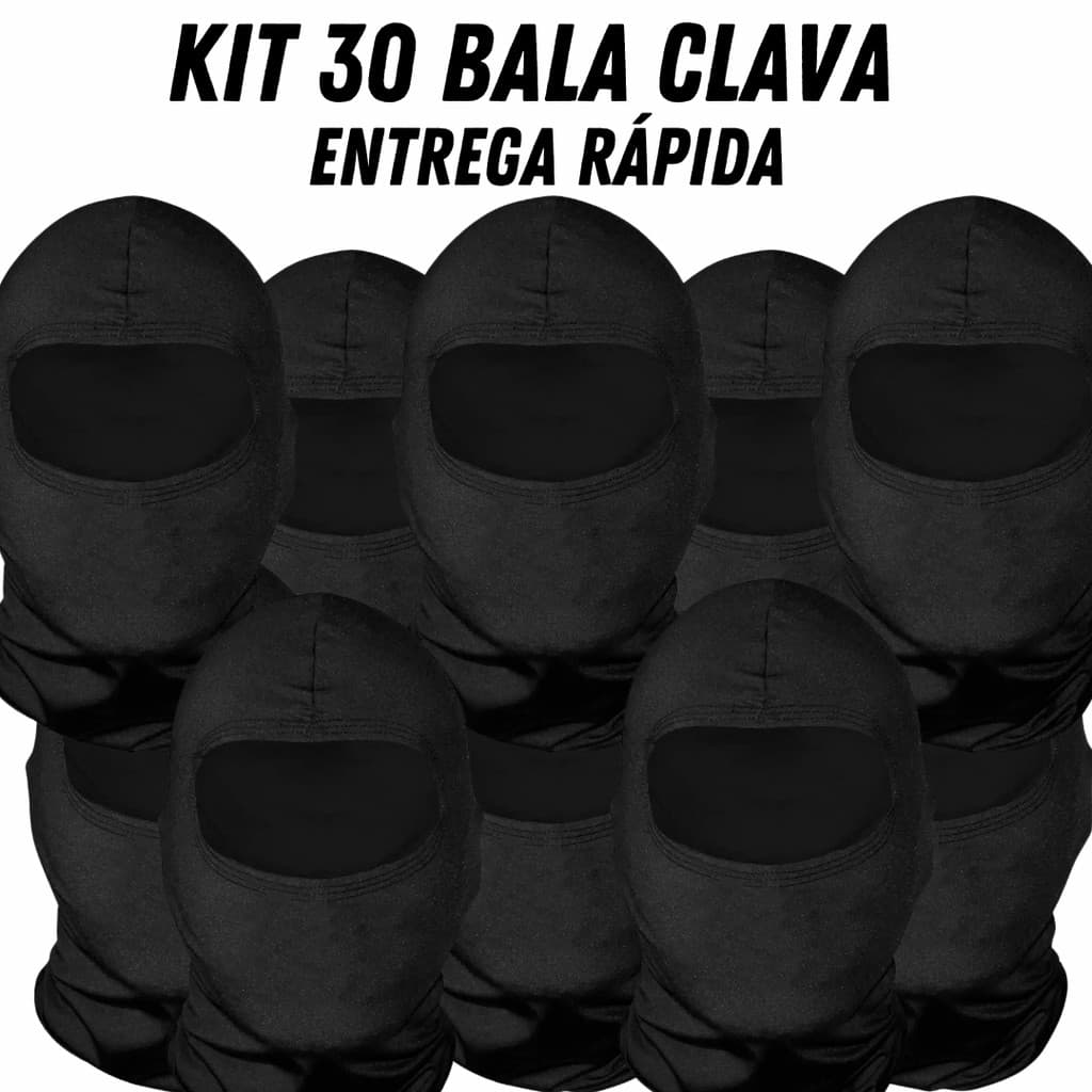 Kit 30 Touca Balaclava Toca Proteção Solar Térmica Motoqueiro Motoboy touca preta