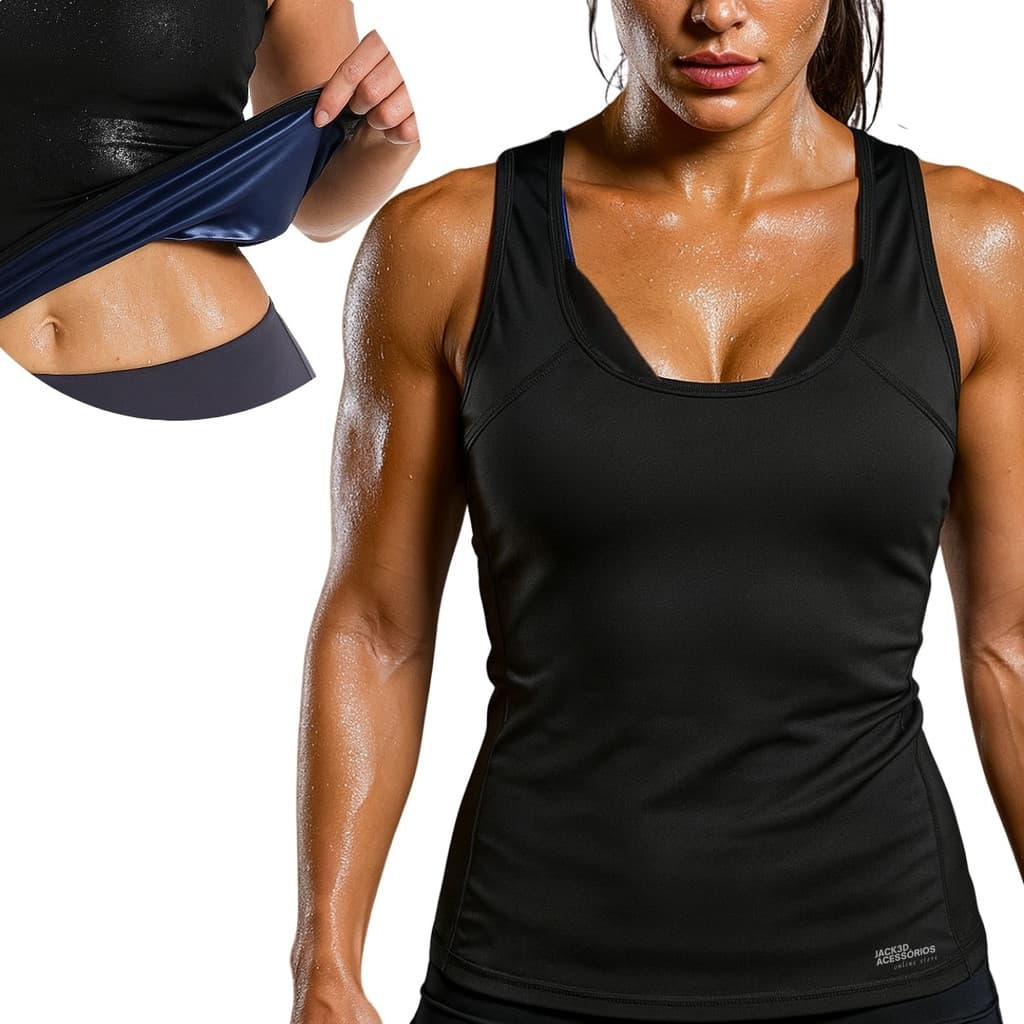 Cinta Camisa Modeladora Térmica Efeito Academia Feminina