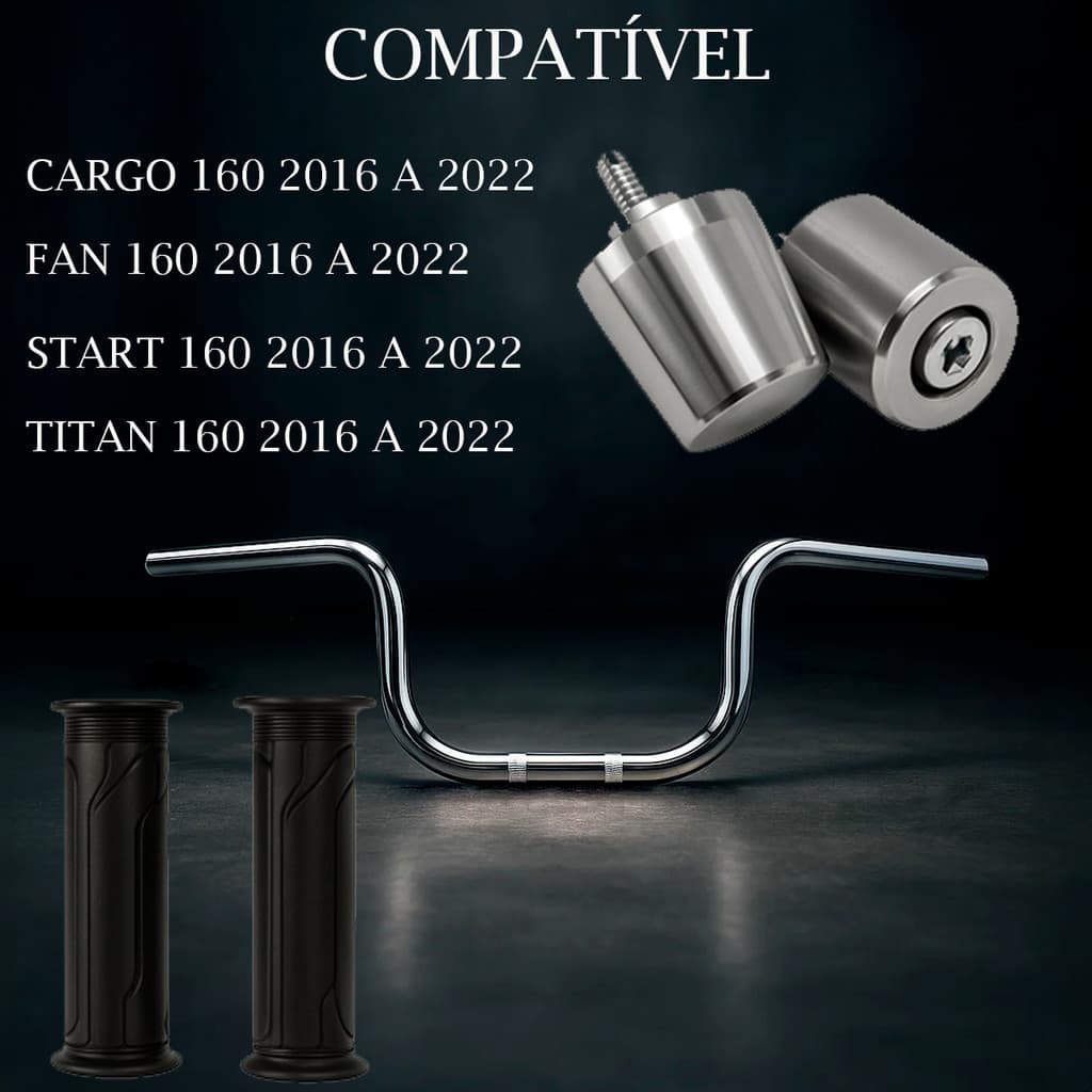 Guidão Cargo Moto 160  2016/2022 Com Peso Da Pcx Manopla CG/Titan/Fan/MIX/START Fixação