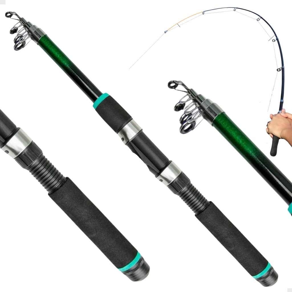 Vara De Pesca Telescópica 1,70m Fibra de Vidro Para Molinete Telescópica Reforçada Barata Pescaria