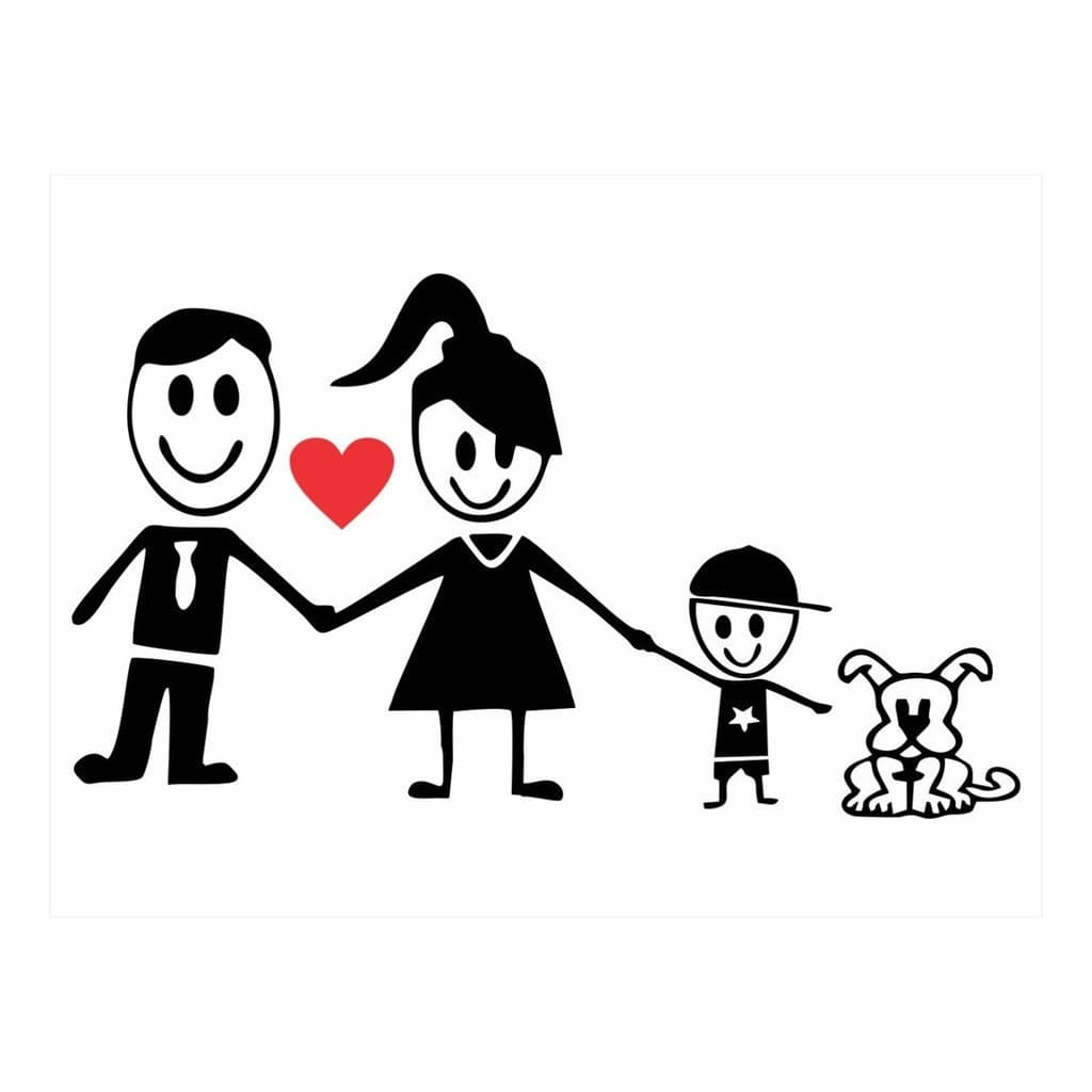 Adesivo Personalizado - Família - Casal - Filho - Cachorro