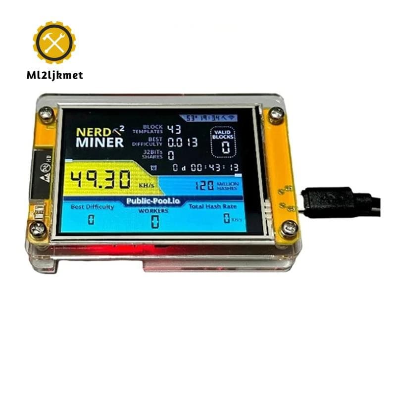 Nova Máquina De Mineração Nerdminer V3 2.8-Polegada BTC Solo Nerd Mineiro Crypto