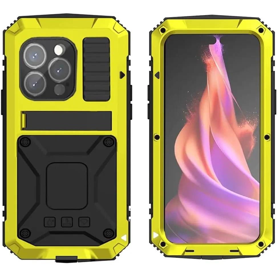Para iPhone 17 16 16e 15 14 Plus 13 12 11 Pro Max Tanque Resistente Armadura Caso De Telefone Alumínio Metal Pára-Choque