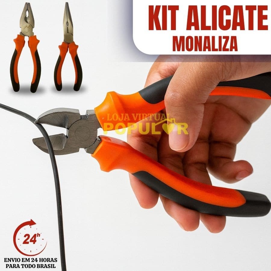 Kit Jogo 3 Peças Alicates Bico Universal E Corte 6'' Pol