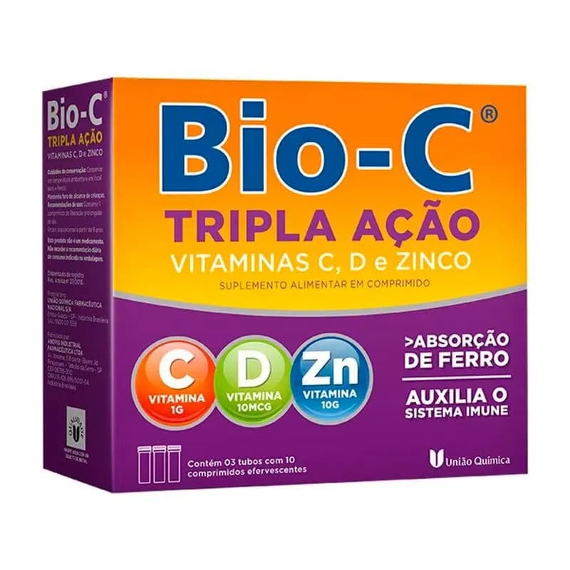 Bio-c Tripla Ação Efervescente C/30 Comprimidos