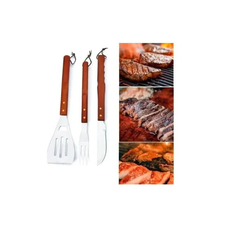 Kit Churrasco Faca Garfo E Espátula