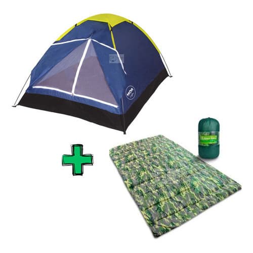 Kit Barraca De Camping 4 Pessoas + Colchonete Casal