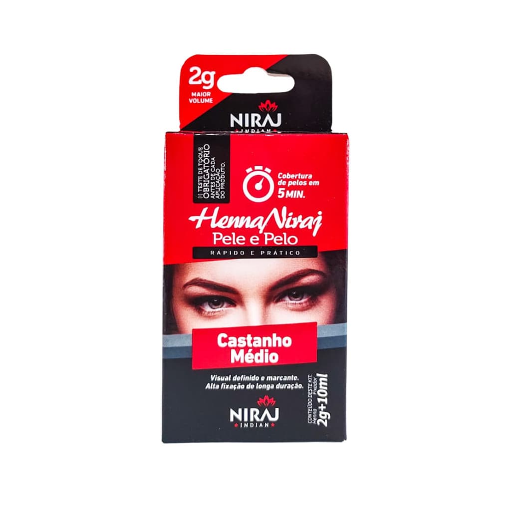 Henna Niraj Original Castanho Médio 5Min 2GR + FIX10ML