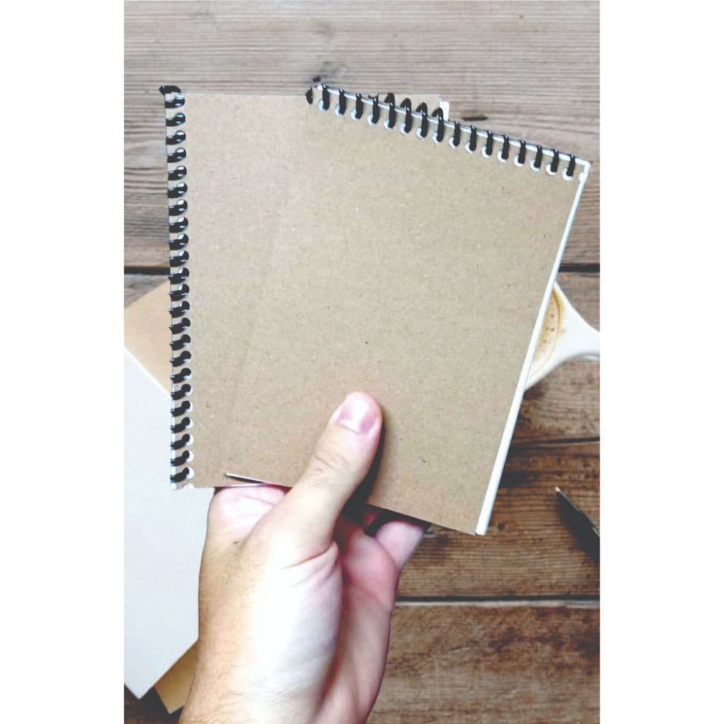 Bloco Caderneta Lisa Sem Pauta Espiral Vertical Bloquinho De Anotações Papel Kraft Flexível