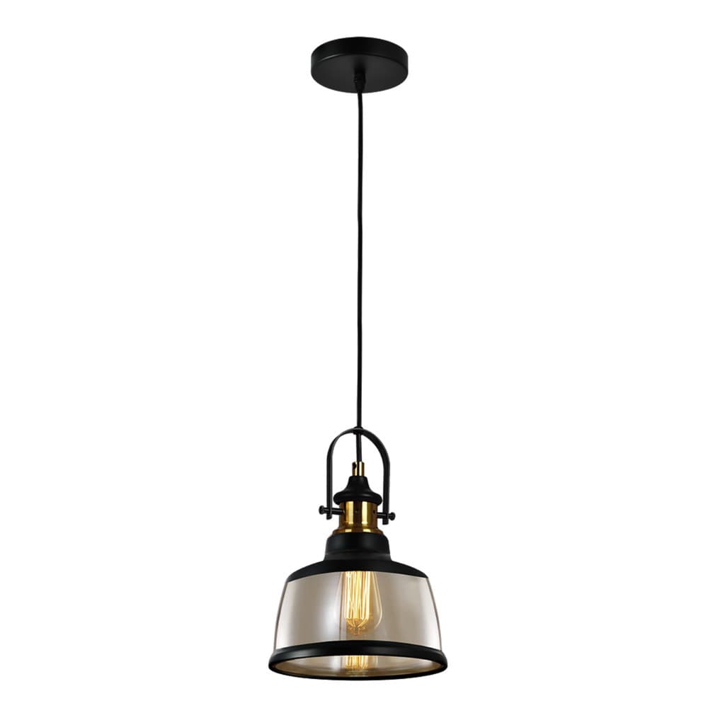 Lustre Pendente Vintage Retrô Soho Âmbar com Preto E27 Bivolt Blumenau