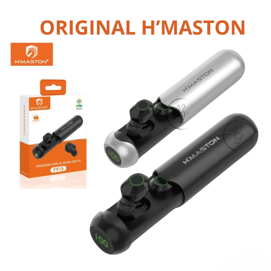 H'MASTON  FONE DE OUVIDO SEM FIO BLUETOOTH 5.3 F915 COM VISOR WIRELESS novidade