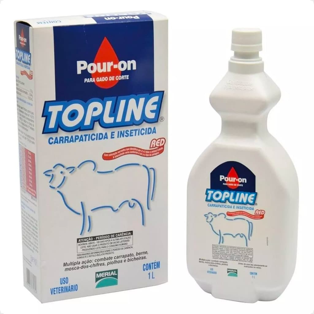 Topline Red Pour-On Carrapaticida e Inseticida - 1 Litro