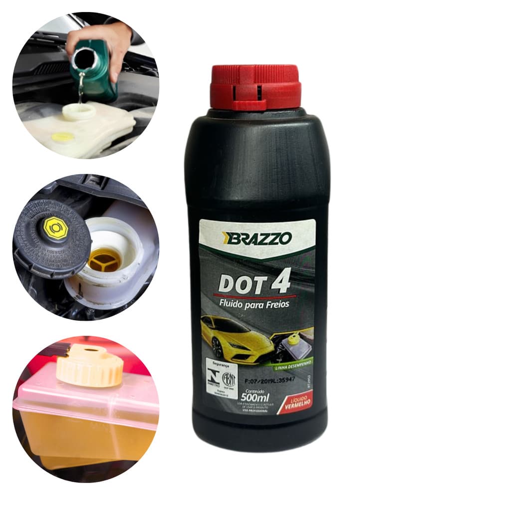 Fluido Óleo De Freio Dot 4 Vermelho Brazzo 500ml