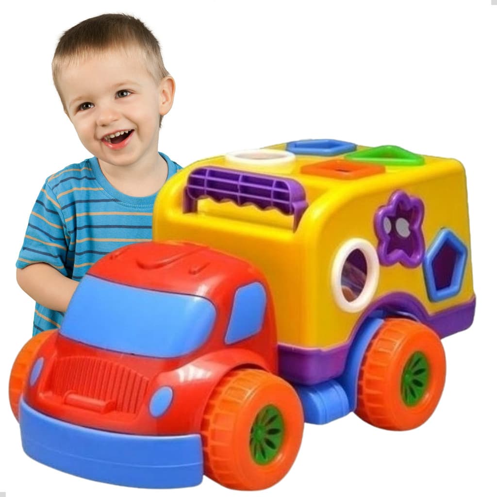 Carrinho Caminhão Brinquedo Didático  Encaixe Formas Cores