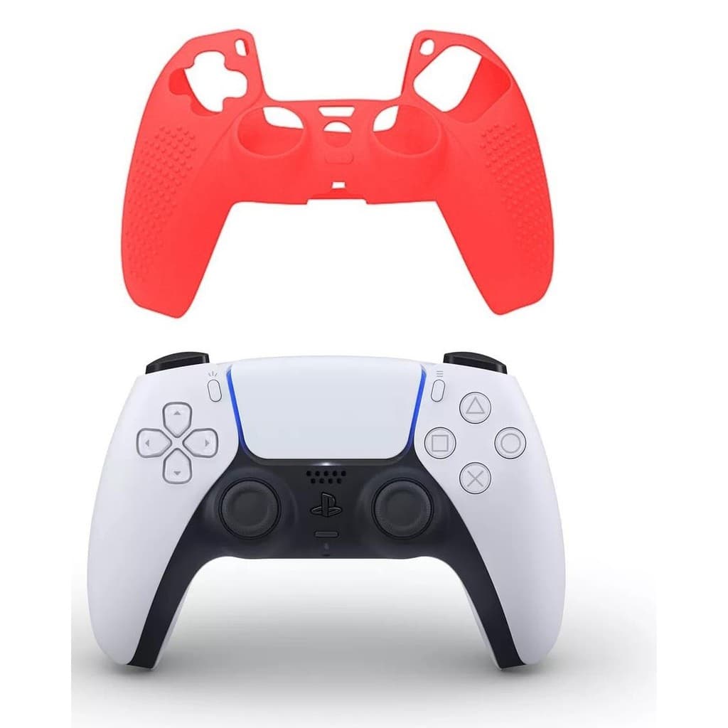 CAPA CONTROLE DUALSENSE PS5 VERMELHA ANTIDERRAPANTE