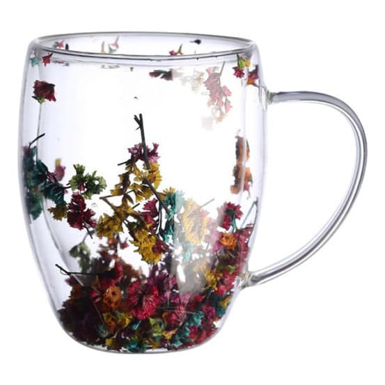 Copo De Vidro Flor Duplo Copo De Flores Secas