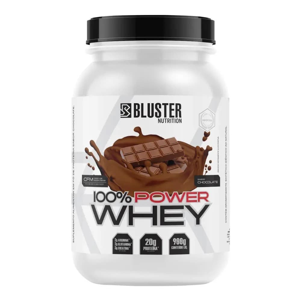 Whey 100% Power Bluster Nutrition 900g Suplemento em Pó