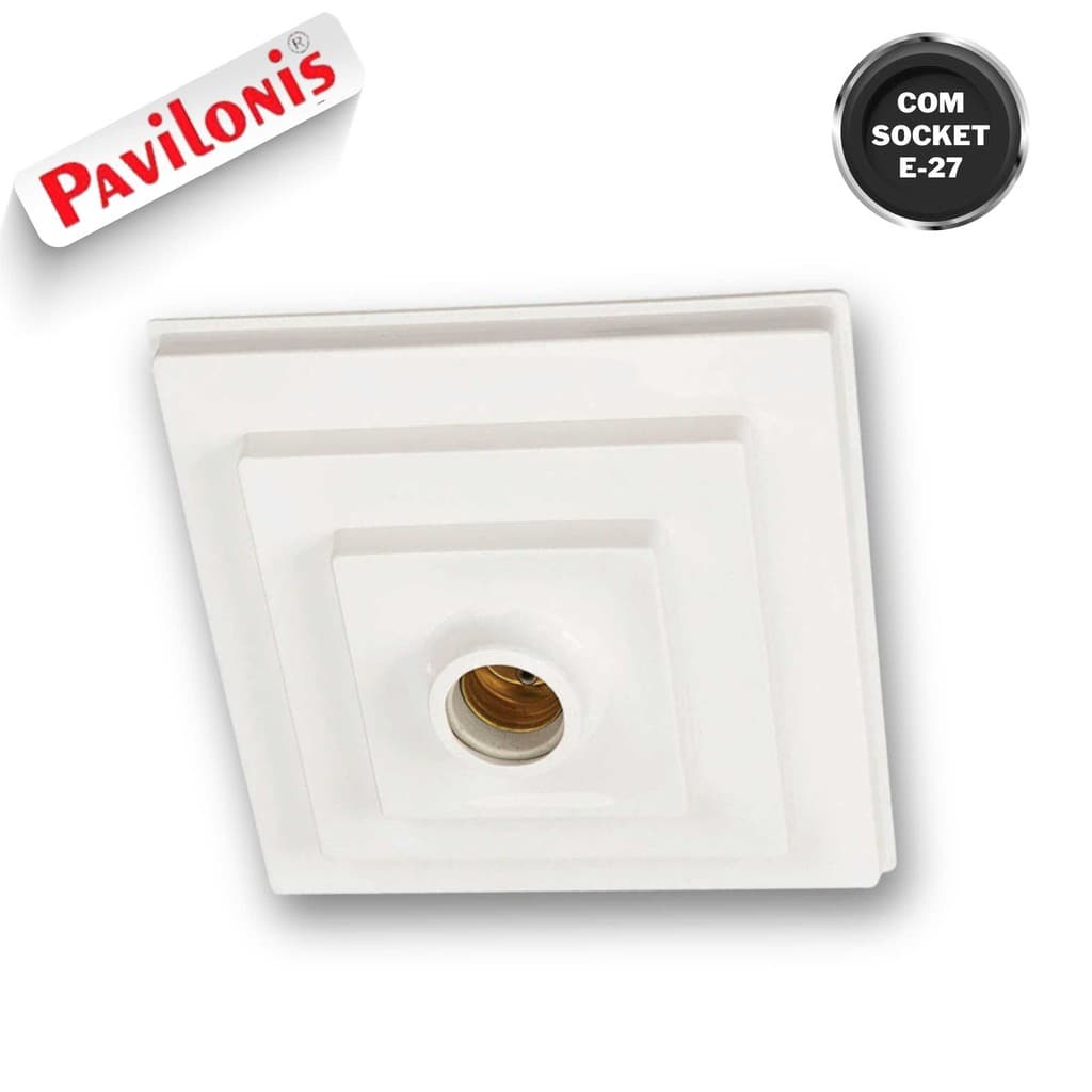 Plafonier quadrado  Pavilonis branco
