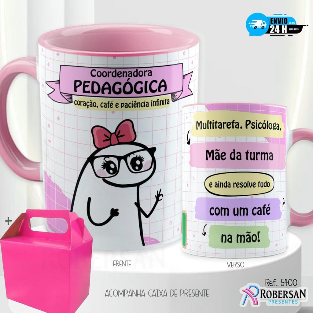 Caneca Personalizada Coordenadora Pedagógica Escolar Coordenação Pedagogia Porcelana