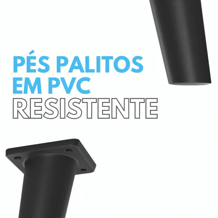 Kit 4 Pés Palitos De Plástico PVC 27cm Polipropileno Kit Para Moveis Mesas Apoio Criados