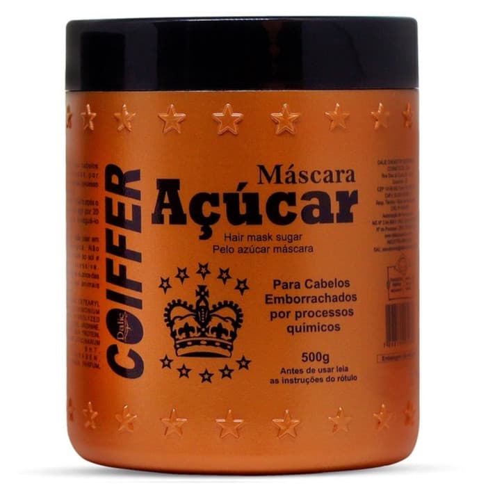 Máscara de Hidratação de Açúcar Coiffer 500g para Cabelo Quebradiço