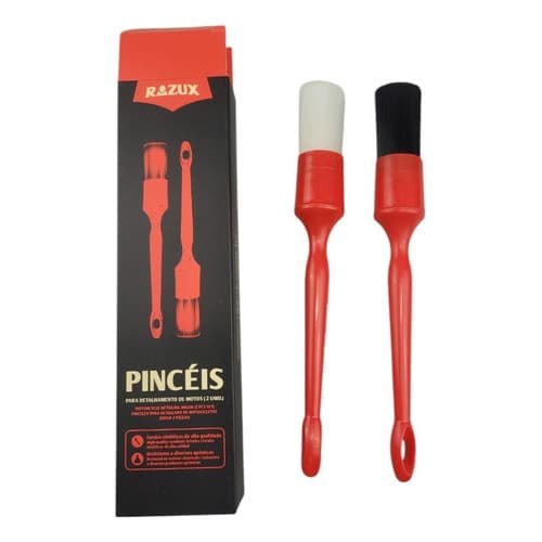 Kit 2 Pinceis Razux Vonixx Para Detalhamento Moto E Carro