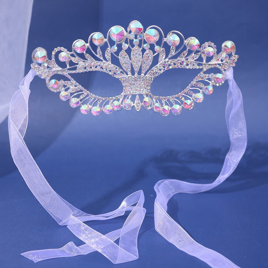 Máscara De Máscaras De Cristal Feminina Strass Fantasia Festa À Noite Para Performance De Palco Bola Escolar